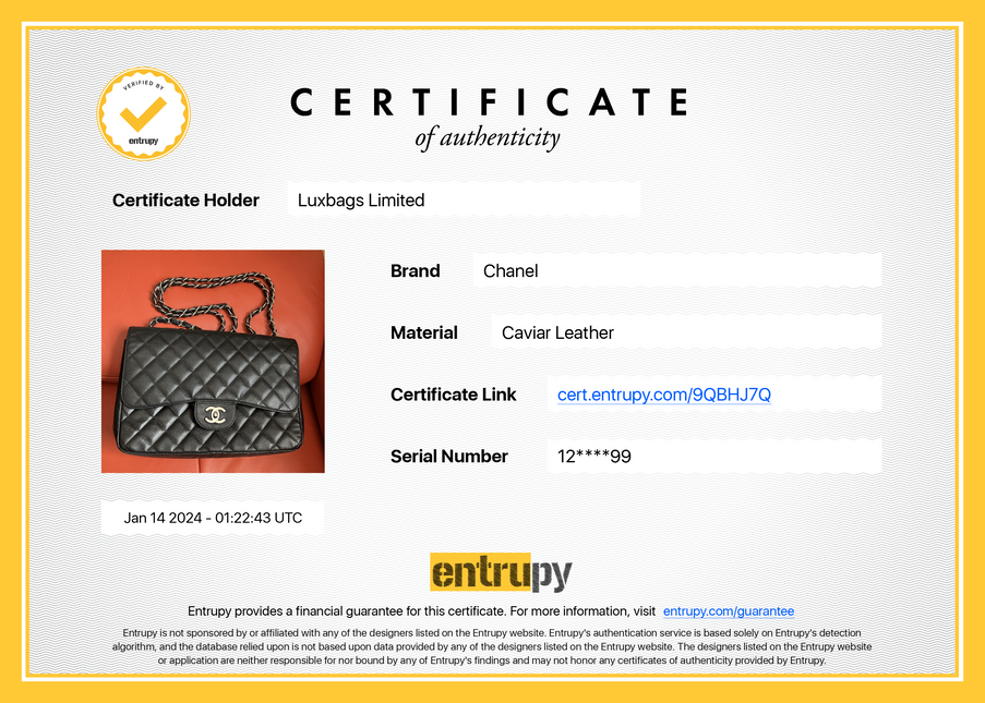 Sold Chanel Classic Flap Jumbo/Large Black Caviar Leather