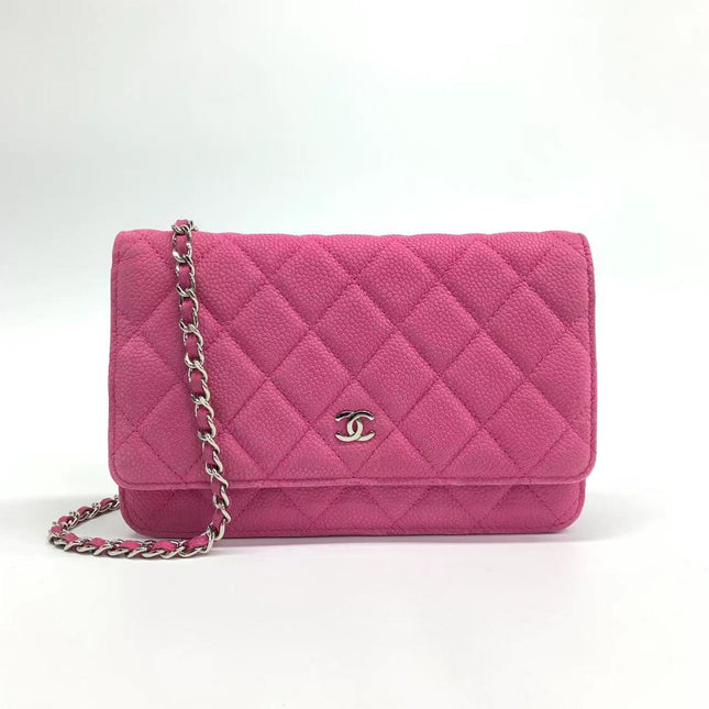 Sold Chanel Wallet on Chain Classic Flap Fuchsia Caviar Leather-Luxbags