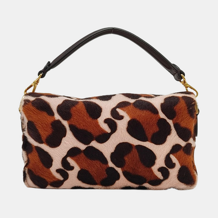 Fendi Baguette Mini Ponyhair Animal Print Crossbody Bag