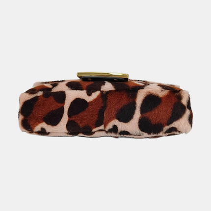 Fendi Baguette Mini Ponyhair Animal Print Crossbody Bag