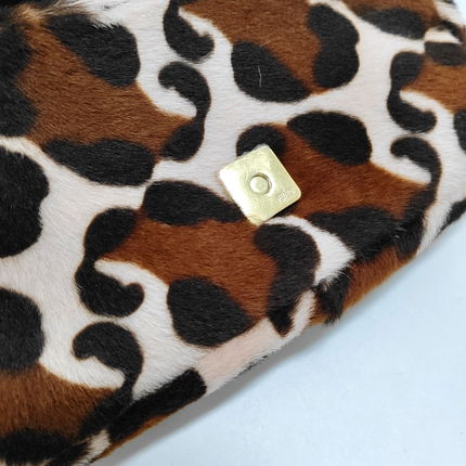 Fendi Baguette Mini Ponyhair Animal Print Crossbody Bag