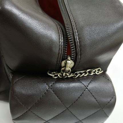 Chanel Cambon Large Dark Brown Calfskin Leather Double Strap Handbag