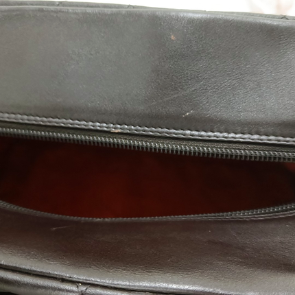 Chanel Cambon Large Dark Brown Calfskin Leather Double Strap Handbag