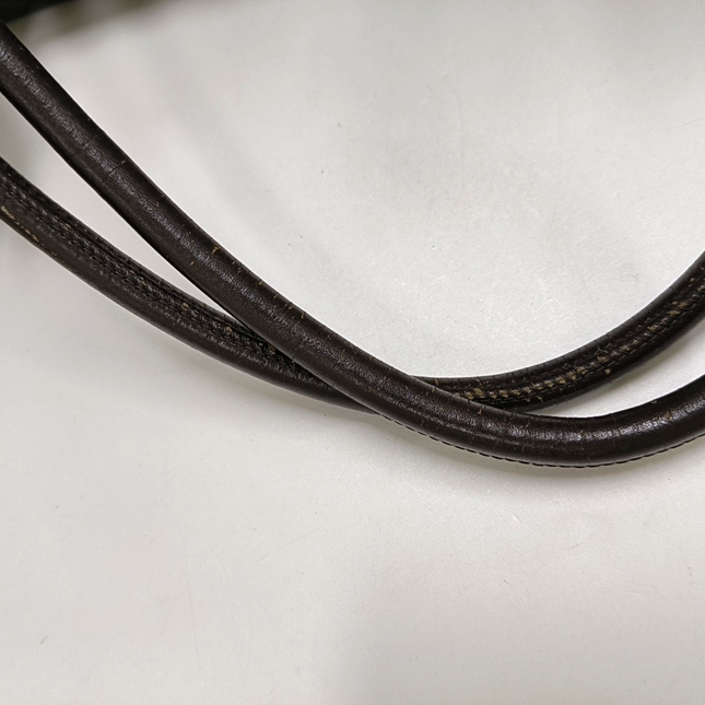 Chanel Cambon Large Dark Brown Calfskin Leather Double Strap Handbag