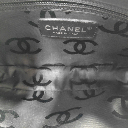 Chanel Cambon Clutch Pink Leather Black Strap