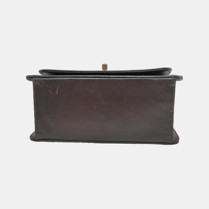 Chanel Kelly Vintage Brown Calfskin Leather Top Handle Bag