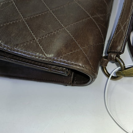 Chanel Kelly Vintage Brown Calfskin Leather Top Handle Bag