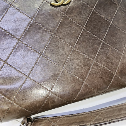 Chanel Kelly Vintage Brown Calfskin Leather Top Handle Bag