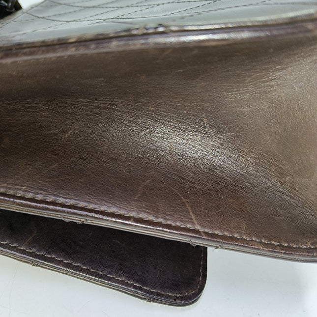 Chanel Kelly Vintage Brown Calfskin Leather Top Handle Bag