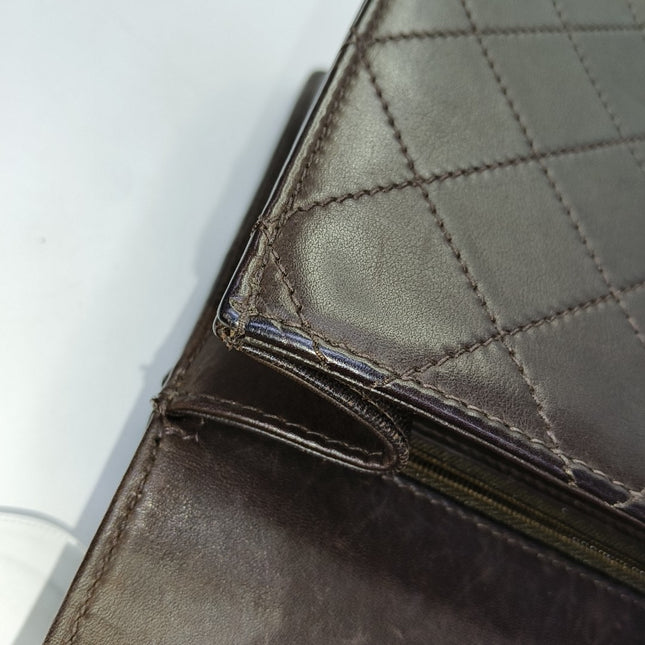 Chanel Kelly Vintage Brown Calfskin Leather Top Handle Bag