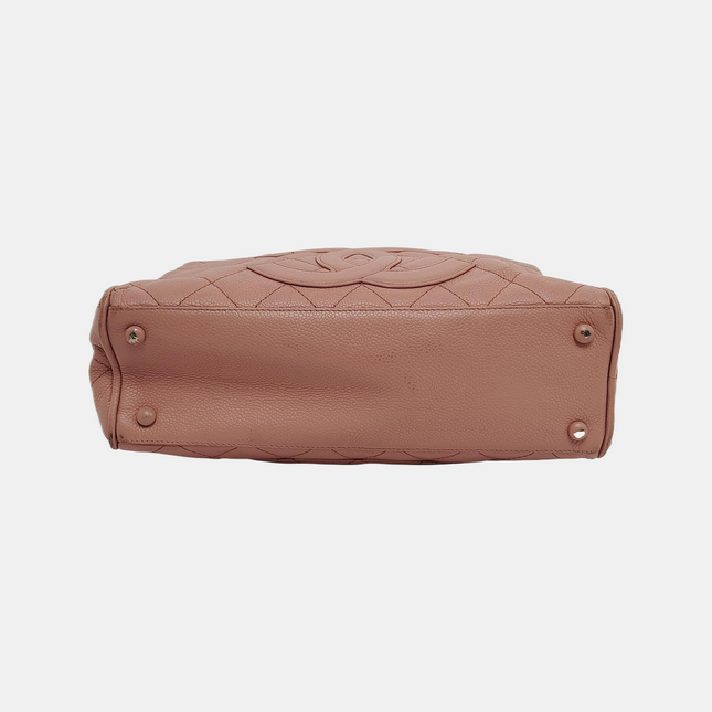 Chanel Boston Bowling Bag Pink Caviar Leather Small Top Handle Bag