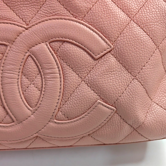 Chanel Boston Bowling Bag Pink Caviar Leather Small Top Handle Bag