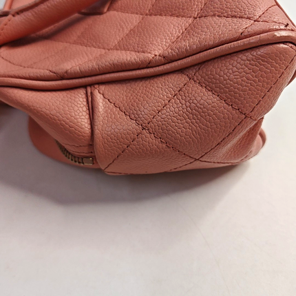 Chanel Boston Bowling Bag Pink Caviar Leather Small Top Handle Bag