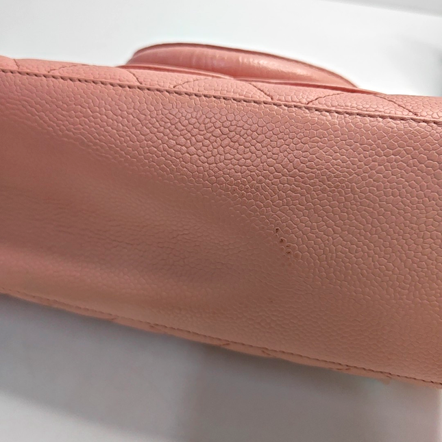 Chanel Boston Bowling Bag Pink Caviar Leather Small Top Handle Bag