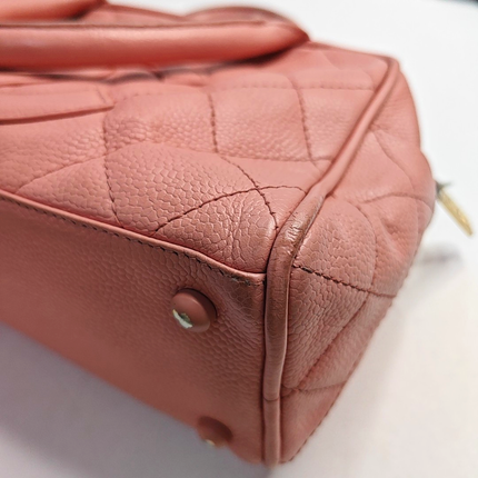 Chanel Boston Bowling Bag Pink Caviar Leather Small Top Handle Bag