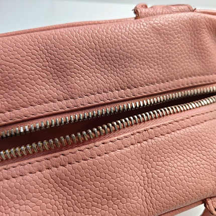 Chanel Boston Bowling Bag Pink Caviar Leather Small Top Handle Bag