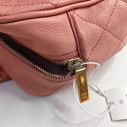 Chanel Boston Bowling Bag Pink Caviar Leather Small Top Handle Bag