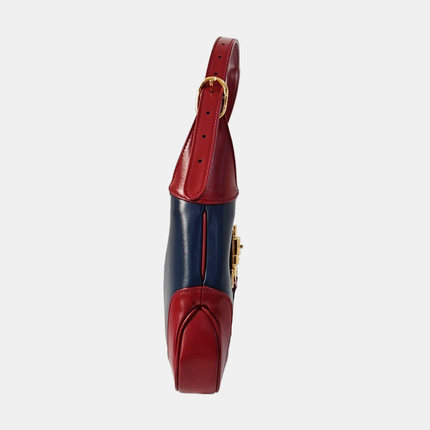 Gucci Jackie 1961 Small Navy and Burgundy Leather Crossbody Bag