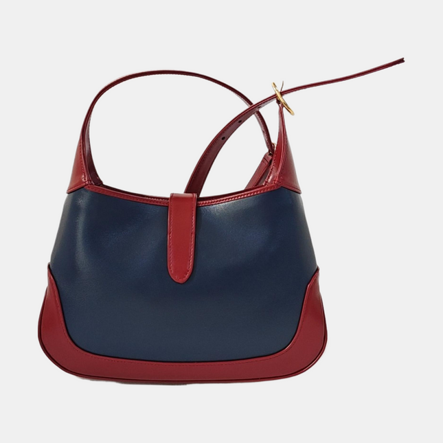 Gucci Jackie 1961 Small Navy and Burgundy Leather Crossbody Bag