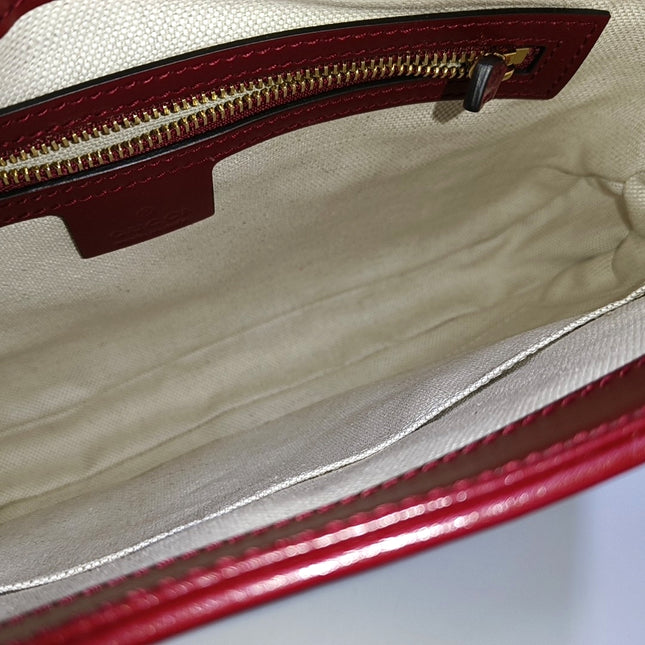 Gucci Jackie 1961 Small Navy and Burgundy Leather Crossbody Bag