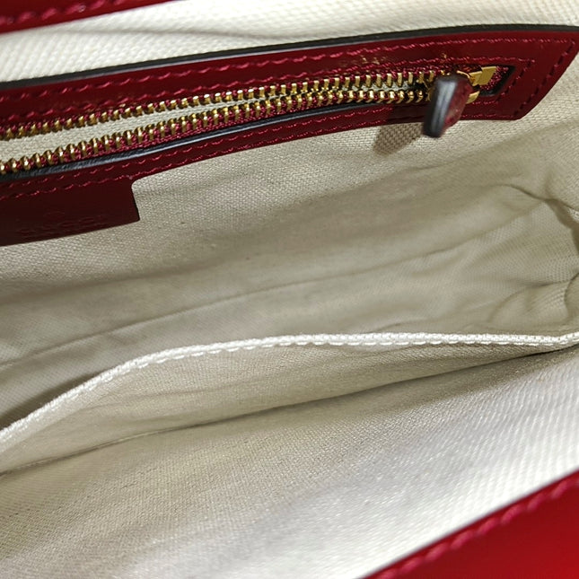 Gucci Jackie 1961 Small Navy and Burgundy Leather Crossbody Bag