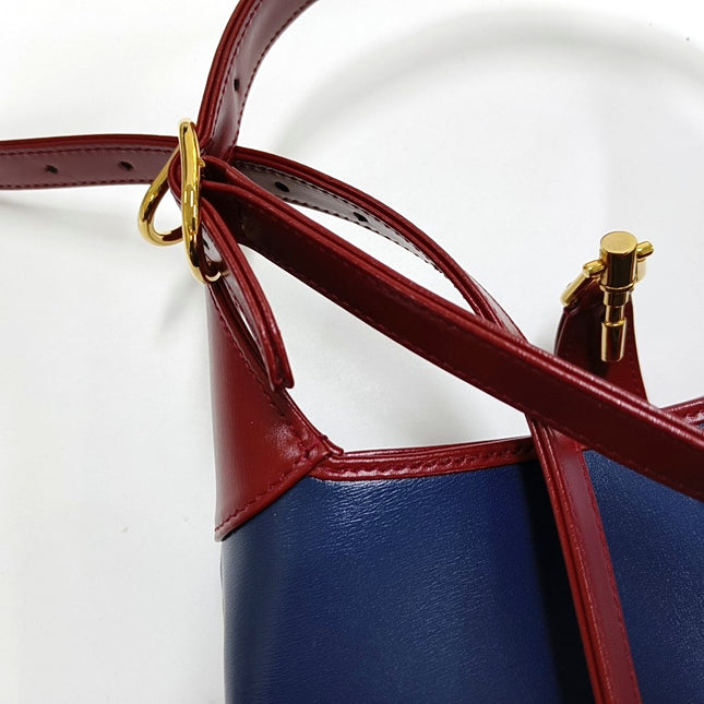 Gucci Jackie 1961 Small Navy and Burgundy Leather Crossbody Bag