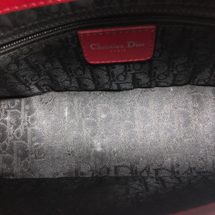 Christian Dior Vintage Leather Bondage Bag Red Shiny Calfskin Leather by John Galliano
