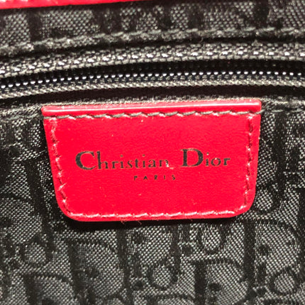 Christian Dior Vintage Leather Bondage Bag Red Shiny Calfskin Leather by John Galliano