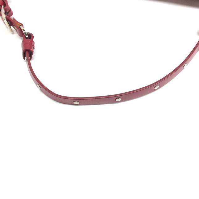 Christian Dior Vintage Leather Bondage Bag Red Shiny Calfskin Leather by John Galliano