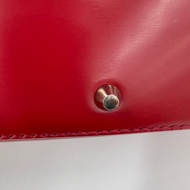 Christian Dior Vintage Leather Bondage Bag Red Shiny Calfskin Leather by John Galliano