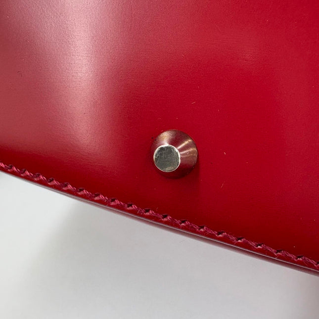 Christian Dior Vintage Leather Bondage Bag Red Shiny Calfskin Leather by John Galliano