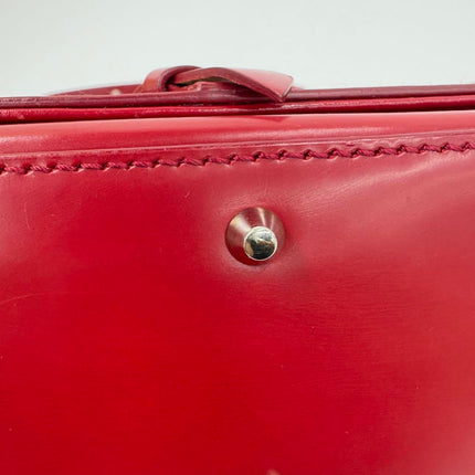 Christian Dior Vintage Leather Bondage Bag Red Shiny Calfskin Leather by John Galliano