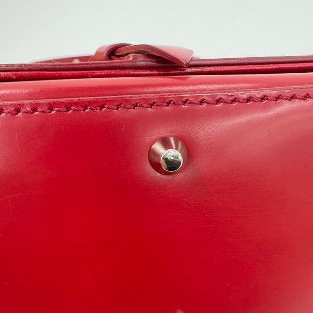 Christian Dior Vintage Leather Bondage Bag Red Shiny Calfskin Leather by John Galliano
