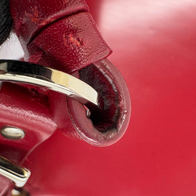 Christian Dior Vintage Leather Bondage Bag Red Shiny Calfskin Leather by John Galliano