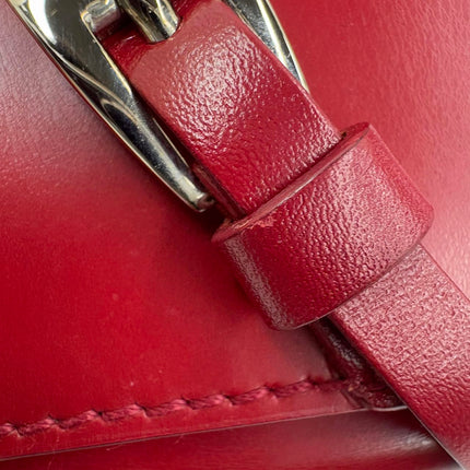 Christian Dior Vintage Leather Bondage Bag Red Shiny Calfskin Leather by John Galliano