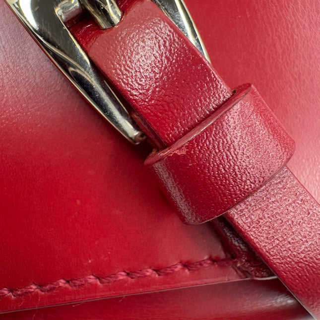 Christian Dior Vintage Leather Bondage Bag Red Shiny Calfskin Leather by John Galliano