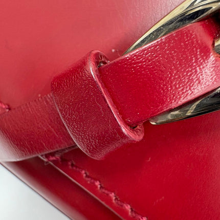 Christian Dior Vintage Leather Bondage Bag Red Shiny Calfskin Leather by John Galliano