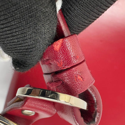 Christian Dior Vintage Leather Bondage Bag Red Shiny Calfskin Leather by John Galliano