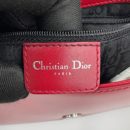 Christian Dior Vintage Leather Bondage Bag Red Shiny Calfskin Leather by John Galliano