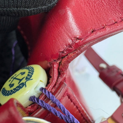 Christian Dior Vintage Leather Bondage Bag Red Shiny Calfskin Leather by John Galliano