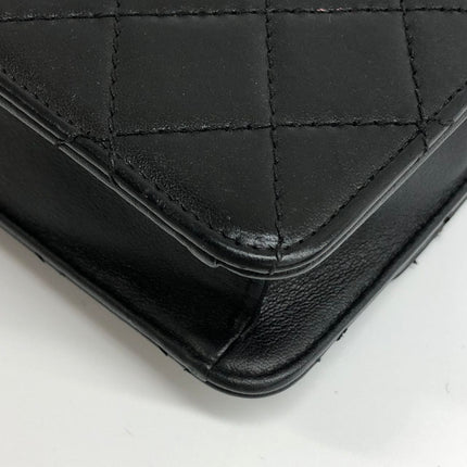 Chanel Mini Beauty Lock Flap Bag Black Lambskin Leather Chain Strap 2017