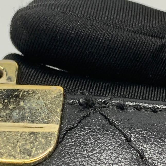 Chanel Mini Beauty Lock Flap Bag Black Lambskin Leather Chain Strap 2017