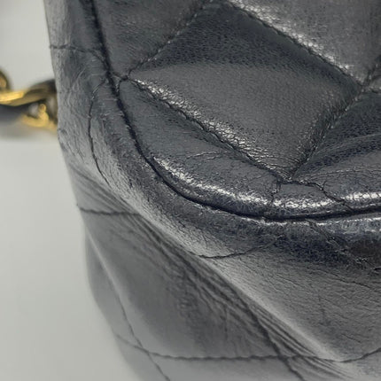 Chanel Timeless Classic Flap Medium Black Lambskin Leather 24k Gold Plated Hardware 2006-2008