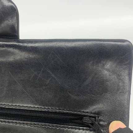 Chanel Timeless Classic Flap Medium Black Lambskin Leather 24k Gold Plated Hardware 2006-2008