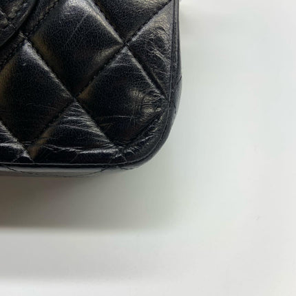 Chanel Timeless Classic Flap Medium Black Lambskin Leather 24k Gold Plated Hardware 2006-2008