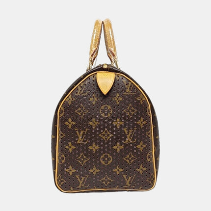 Louis Vuitton Speedy 30 Brown Perforated Monogram Pink Interior