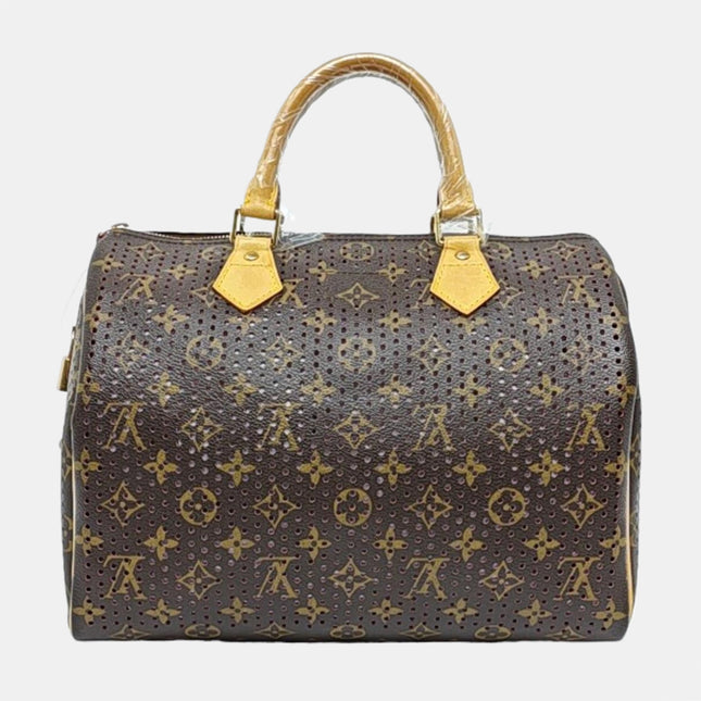 Louis Vuitton Speedy 30 Brown Perforated Monogram Pink Interior