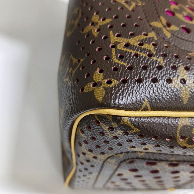 Louis Vuitton Speedy 30 Brown Perforated Monogram Pink Interior