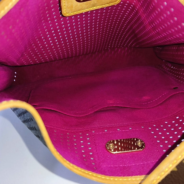 Louis Vuitton Musette Brown Perforated Monogram Pink Interior