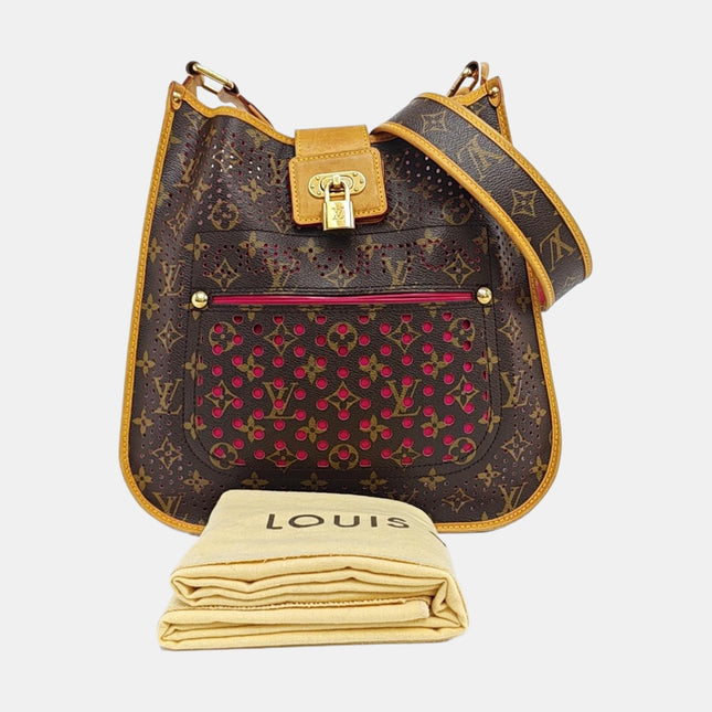 Louis Vuitton Musette Brown Perforated Monogram Pink Interior